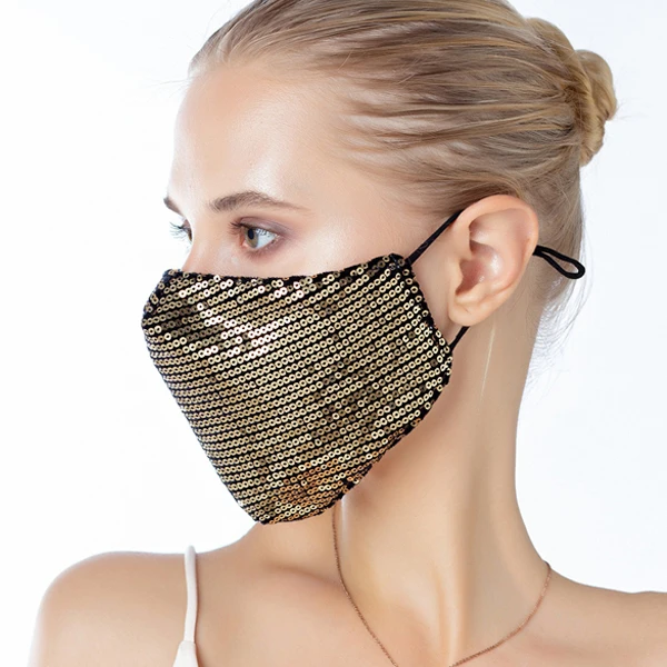 
Cotton fashion stylish reusable sequin bling maskes for woman face 