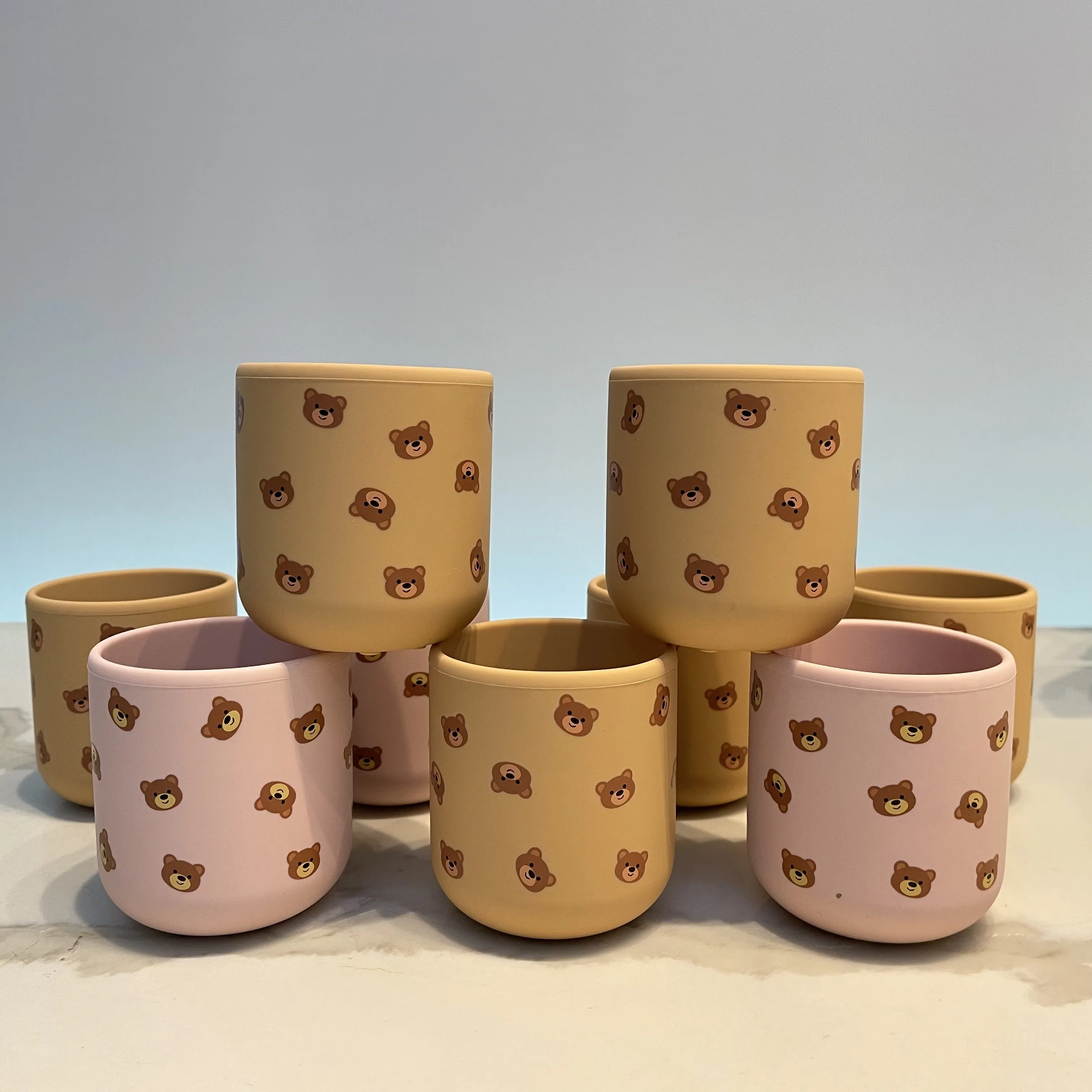 Baby Products 2022 BPA Free Unbreakable Toddler Open Learning Cups Infants Drinking Silicone Baby Training Cup