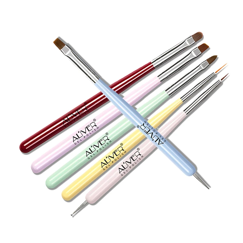 OEM private label nail brush superior quality makeup tools nail art design brushes set