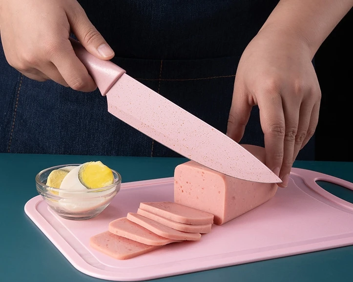 Kitchen Knife set Color wheat straw 6-piece color Chef knife cooking gift box