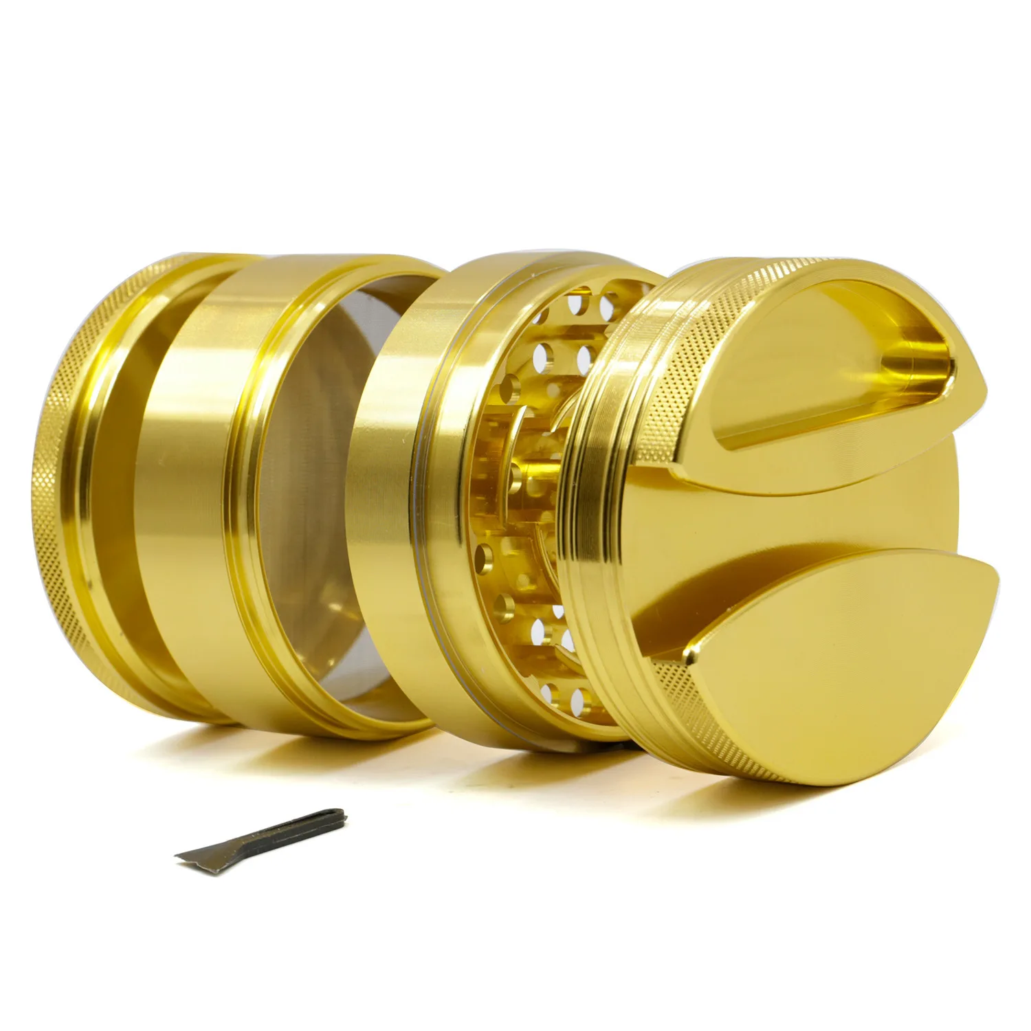 75 MM grinding machine smoking accessories new bending design aluminum alloy tobacco grinding machine