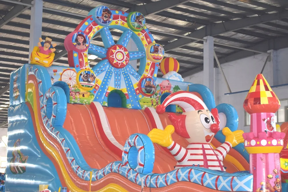 Outdoor Inflatable Bounce House Slide Inflatable Crazy Ferris Wheel Castle Slide