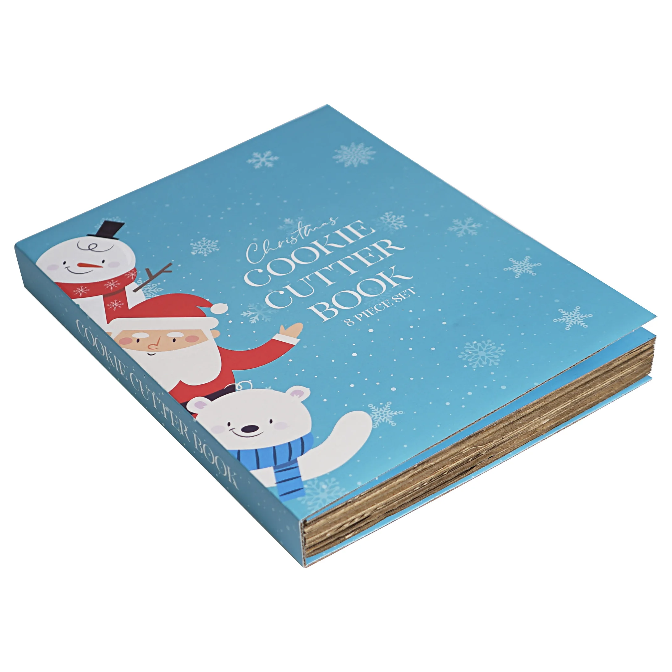 
Set Of 8 Pieces Christmas Stainless Steel Cookie Cutter Set With Cardboard Book Cake Tools 