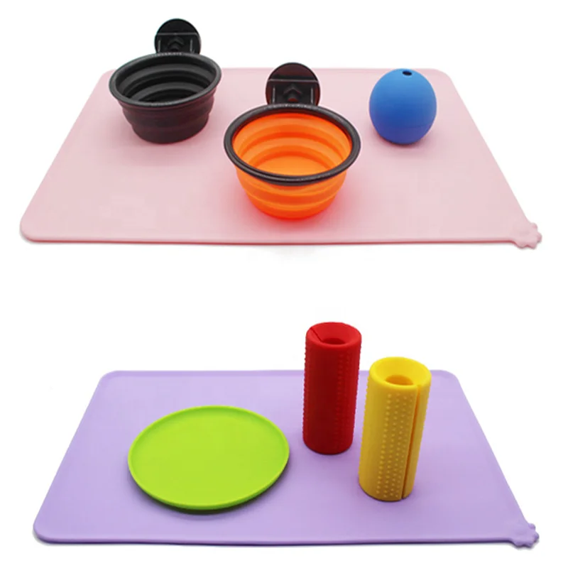 Waterproof Silicone Dog Feeding Mat Bowl Mat , Silicone Dog Pet Mat