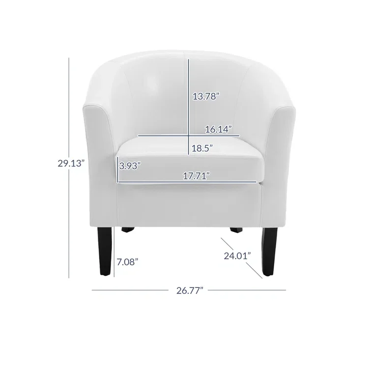 Hot Sales Modern White leather club chair armchair seat sofa chair for living room