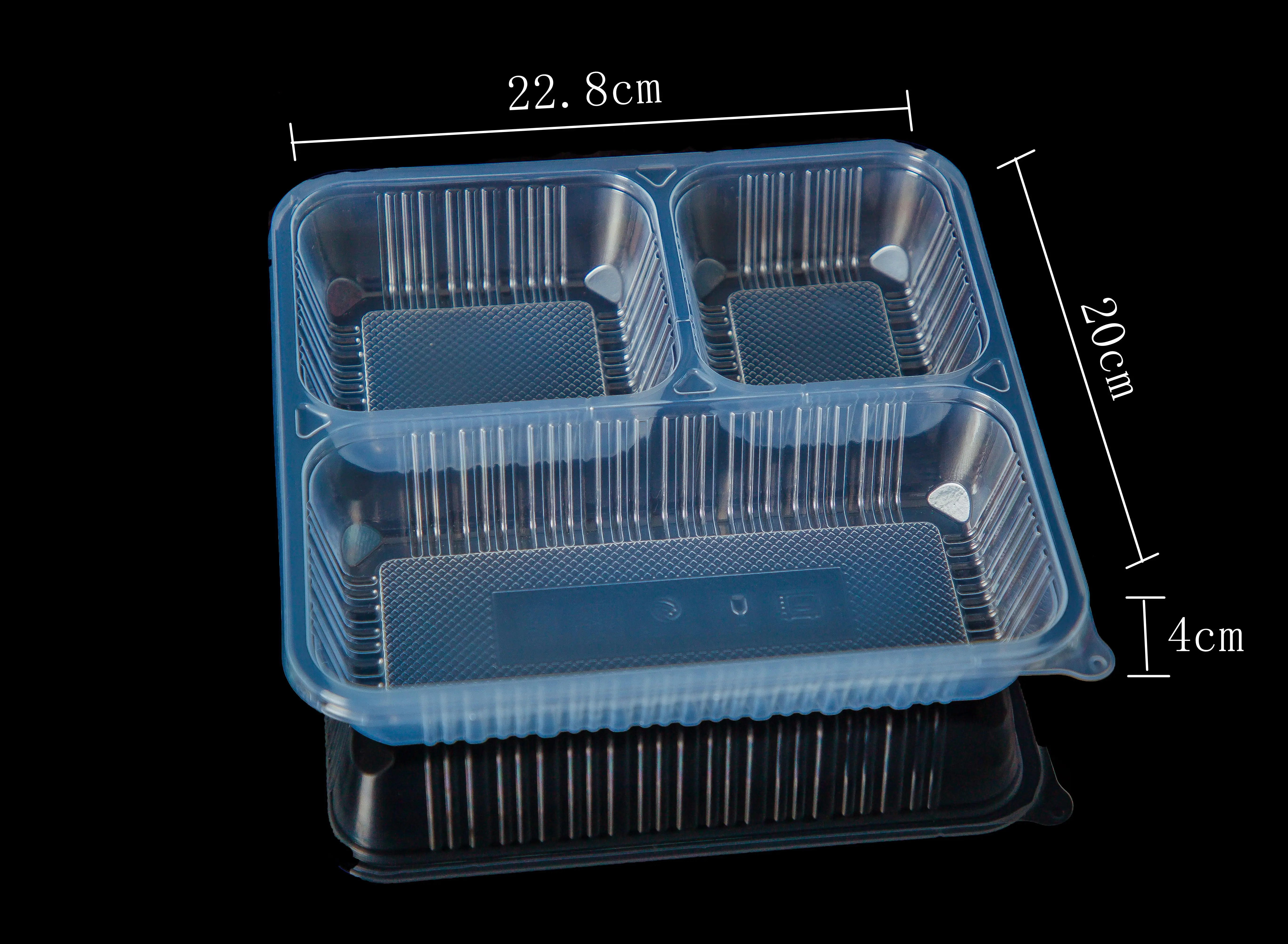Best Selling Product 1400ml Microwaveable Take Out Heat-stacked 3 Compartment Food Containers