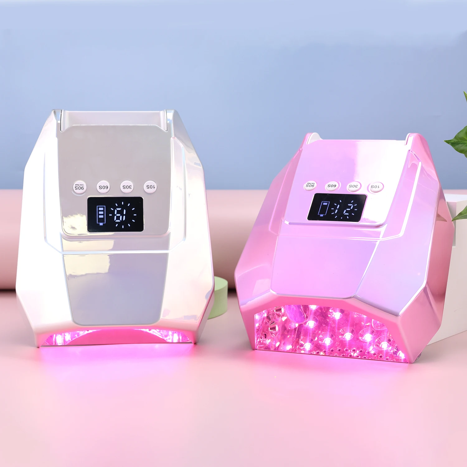 96W Portable Rechargeable Wireless Uv Led Nail Gel Curing Lamp Professional Acrylic Gel Drying Machine Manicure Tool Dryer Light