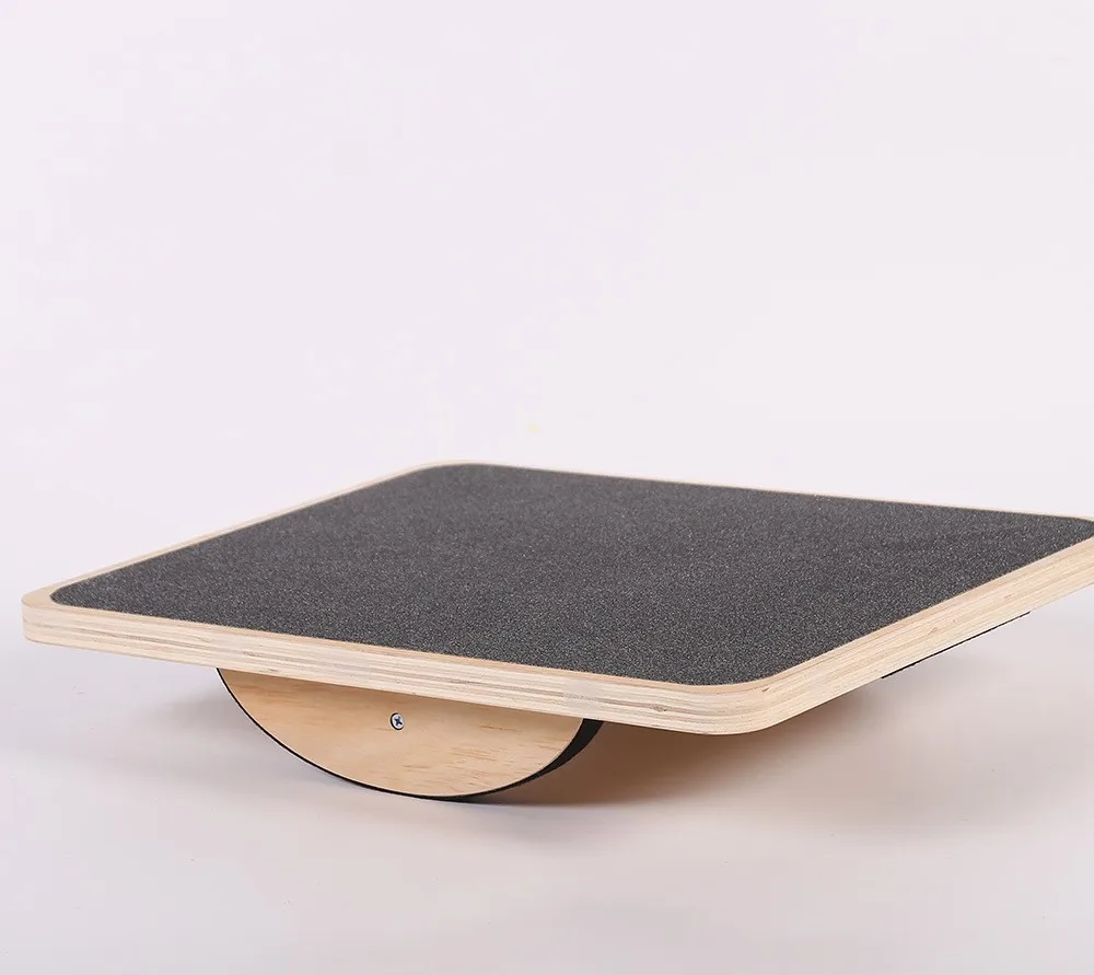 Wholesale Fitness Stability Solid Wooden Rectangle Training Wobble Rocker Balance Board Balancing toys
