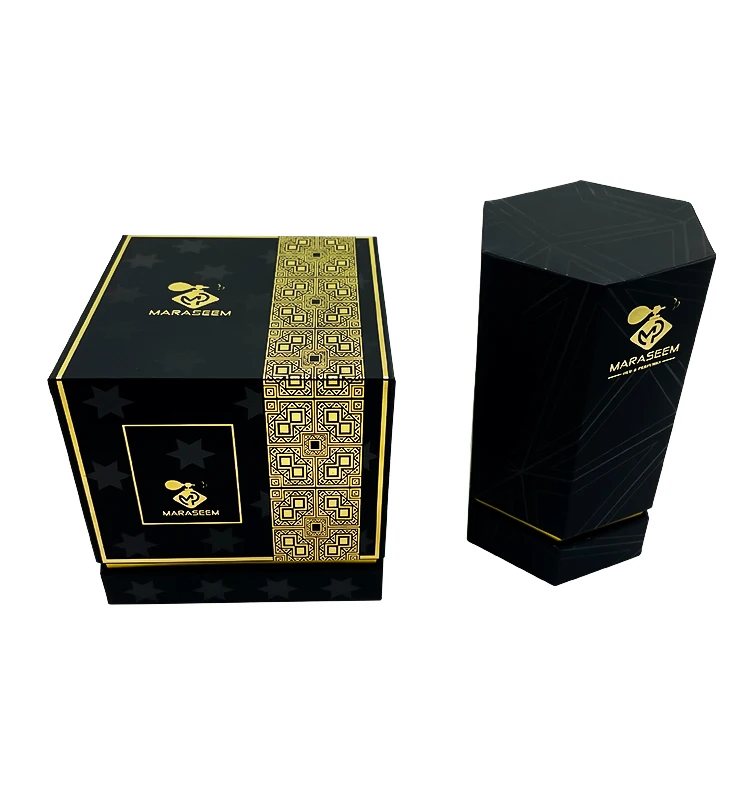 Custom Luxury Cologne Arabic perfume bottle box With Embossing And Flocking Perfume Packaging Box