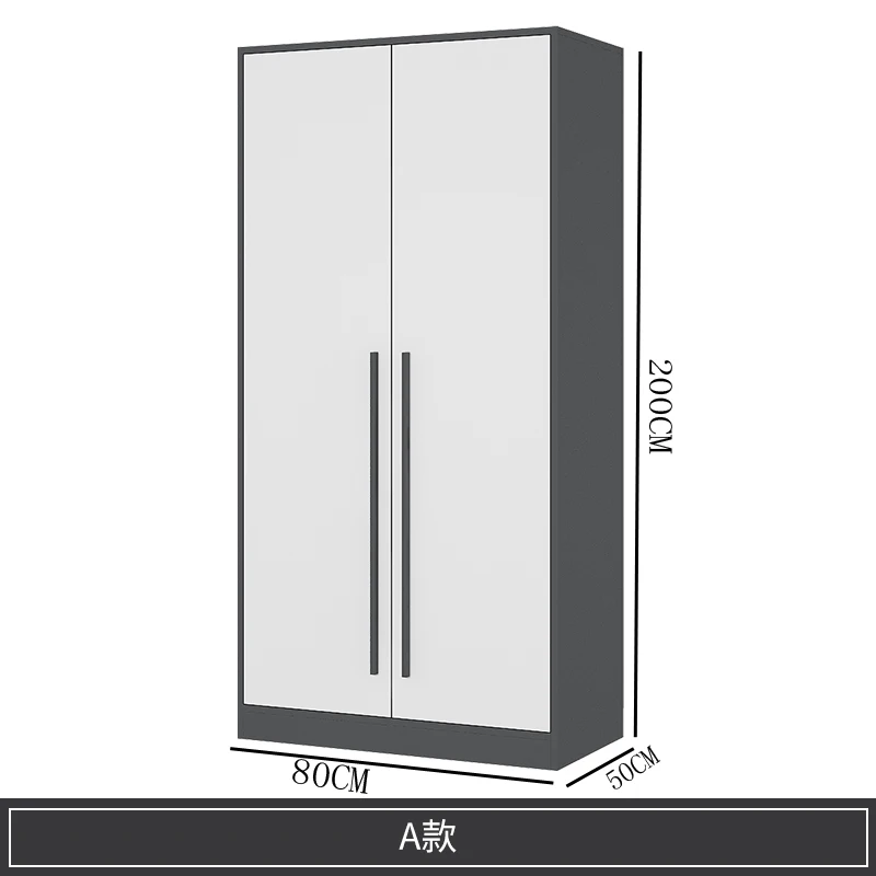 Width 80cm Modern Simple Assembly Household Storage Cabinet Sliding Door Bedroom Lockers Small Family Wardrobes