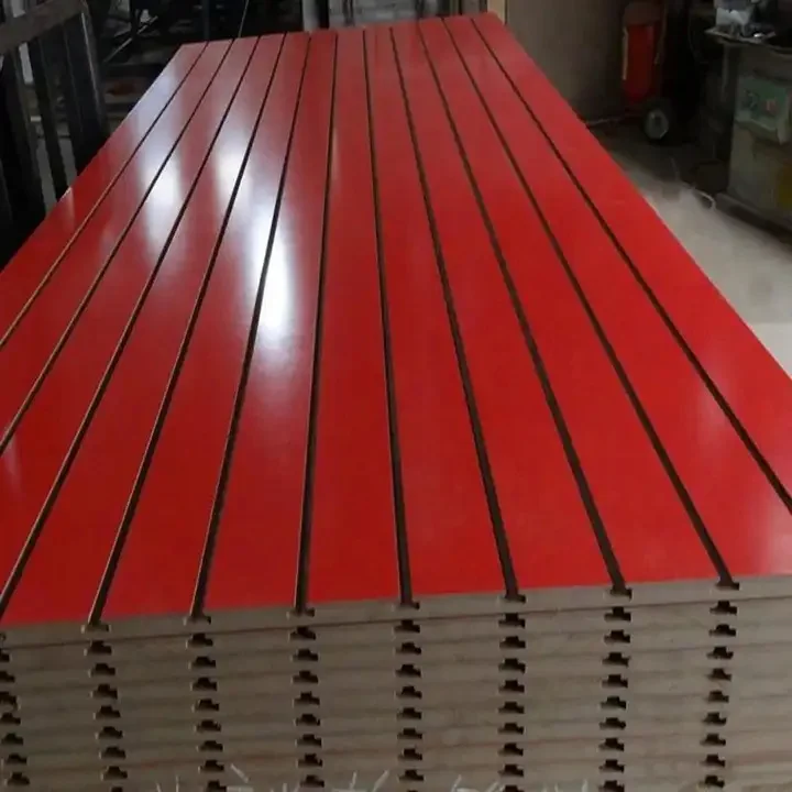 Aluminum slotted slatwall MDF display panel Slotted Groove MDF Board 18mm melamine mdf board