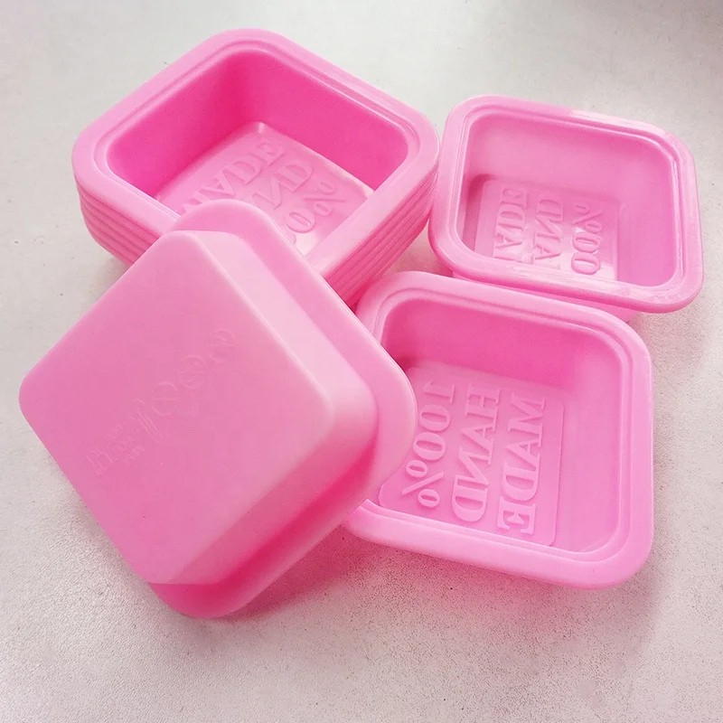 
Wholesale square silicone 100% handmade soap mold with custom logo 