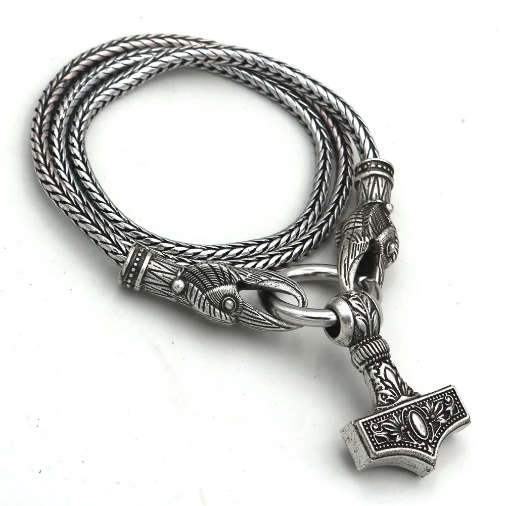 Ожерелье с кулоном в виде молота Тора стиле викингов Мужская Руна модные ювелирные