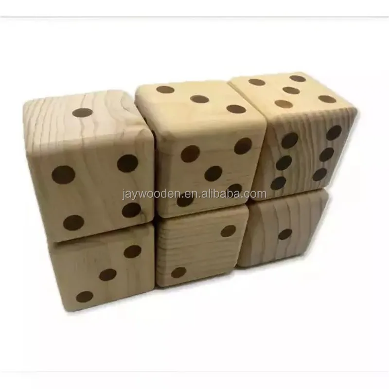Garden Outdoor Play game large size 9cm 7 cm customized logo dice Popular yard game custom dice set Party wooden toy dice