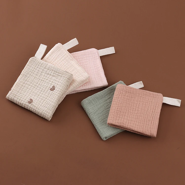 5 Pcs Baby Towel Muslin Face Cloth Handkerchief Organic Cotton Baby Hooded Towel Soft Saliva Bib Washcloth for Newborn Gift