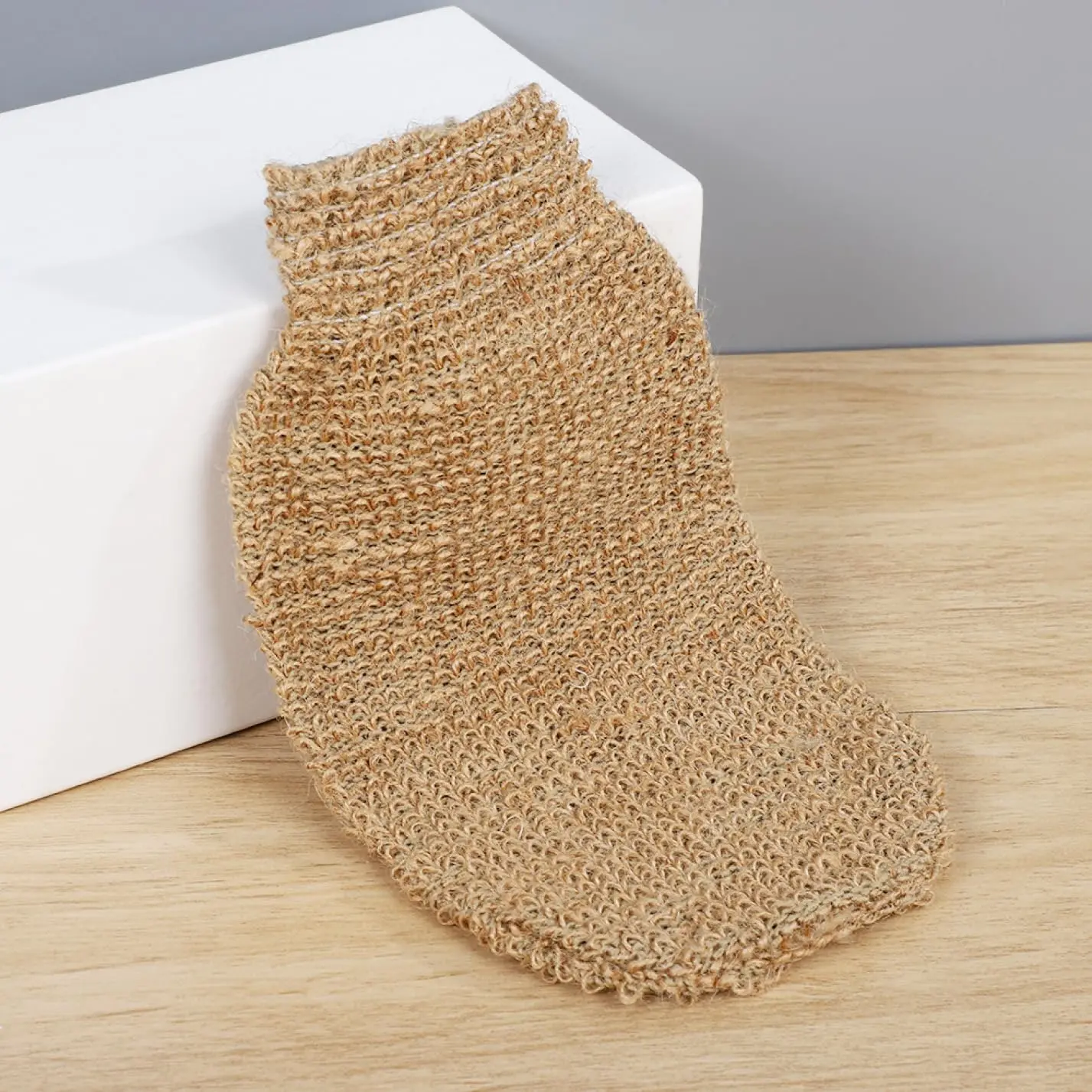 Natural Jute Exfoliating Gloves Eco Friendly Double Sided Hemp Scrub Gloves Remove Dead Skin Bath Gloves