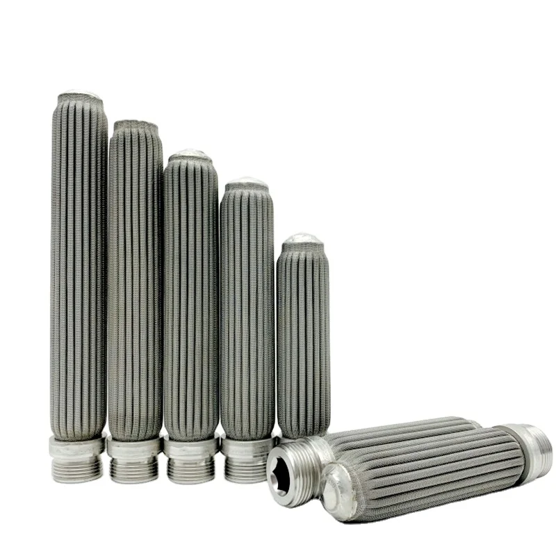 Stainless Steel Replacement Filter Element 304 316 316l Sintered Screen Filter Element Cartridge Oil Filtration Wooden Box 1 Pc