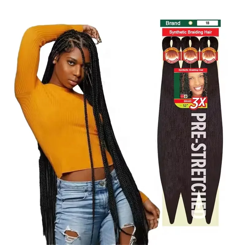 Fujia wholesale 3 pack pre stretched  braiding bundles hair wholesale hot water braids in bundles buy bulk