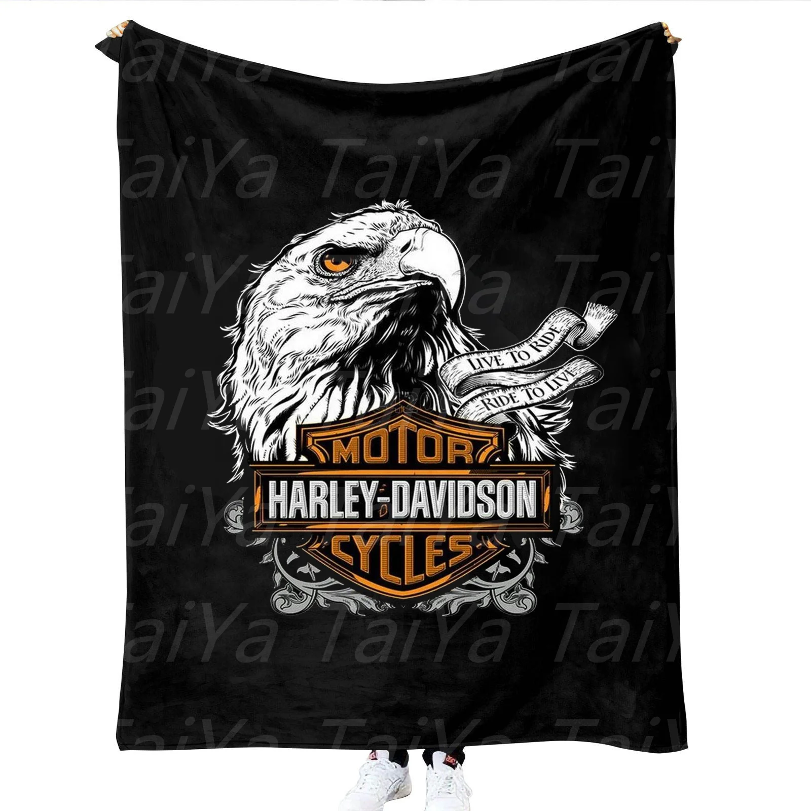 2023 Newest hot selling wholesale high quality customized harley davidson motorcycle style famous brand luxury designer blanket