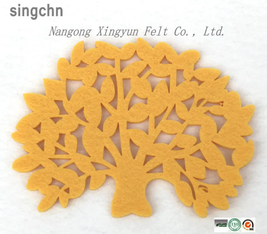 2024 Factory supply felt wool or polyester material felt placemat and drink coaster with different shape