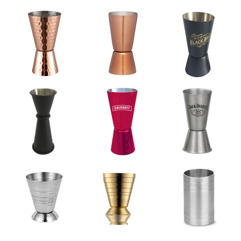 Amazon Whisky Gin Rum Vodka Stainless Steel Copper Gold Gun metal plated Japanese double Side Cocktail Bar Jigger