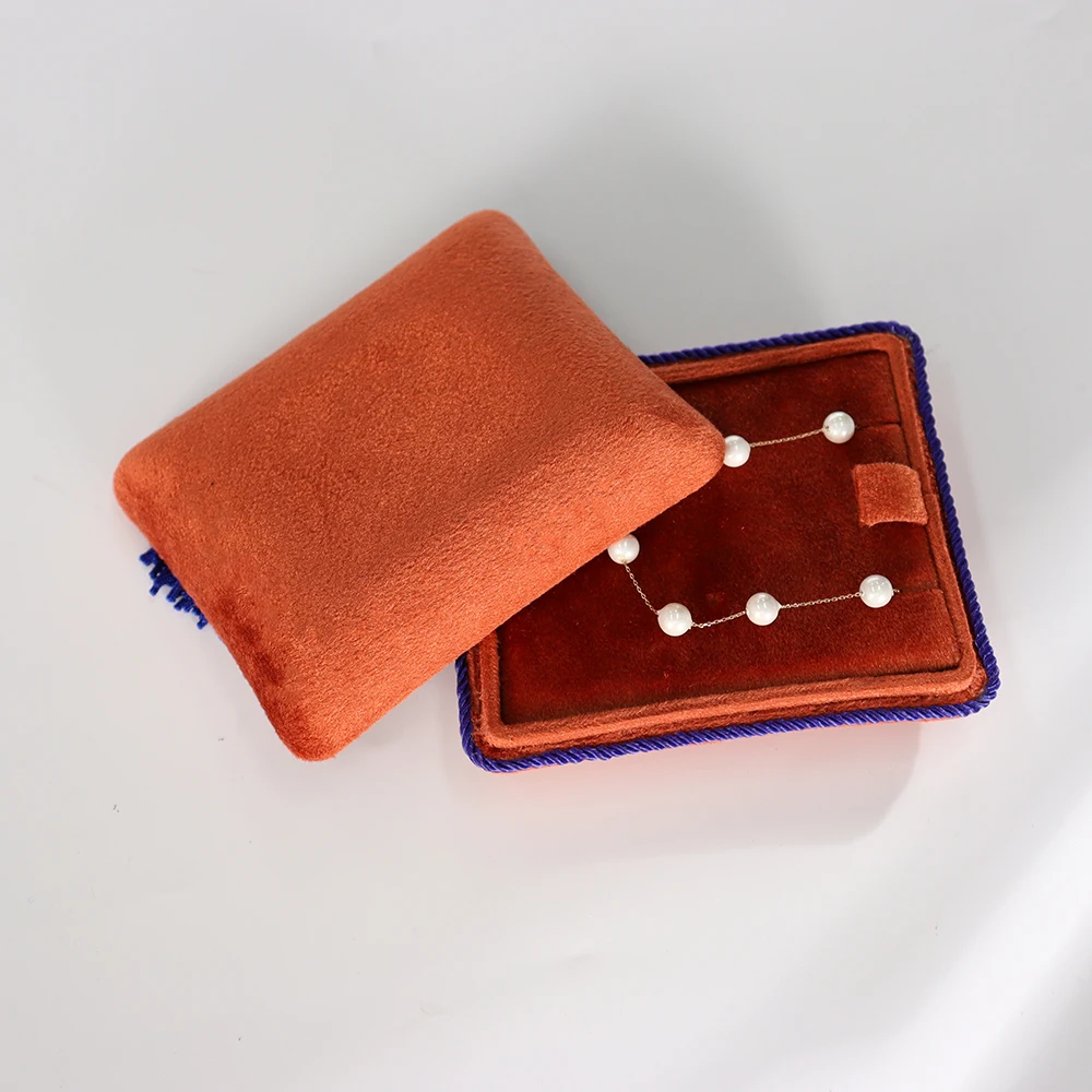 Personalised Vintage Elegant Velvet Suede Jewelry Box Luxury Bangle Bracelet ring Packaging Box Tasseled Velvet Jewelry Box