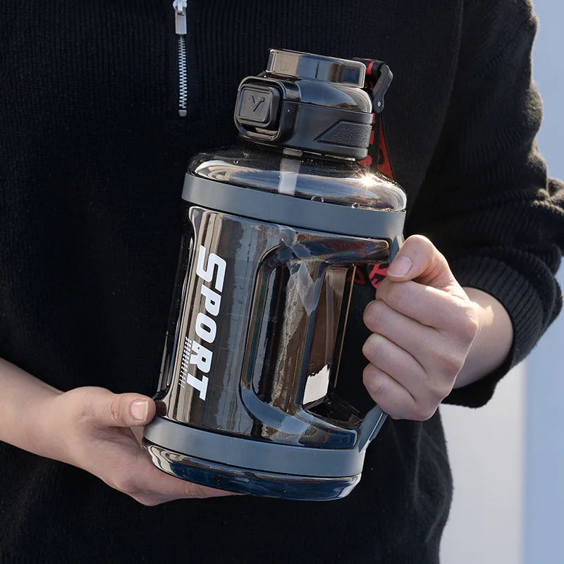 2.2 L Large Capacity Gallon Bottle for Gym Running Outdoor Custom Logo Plastic Sports Water Bottle