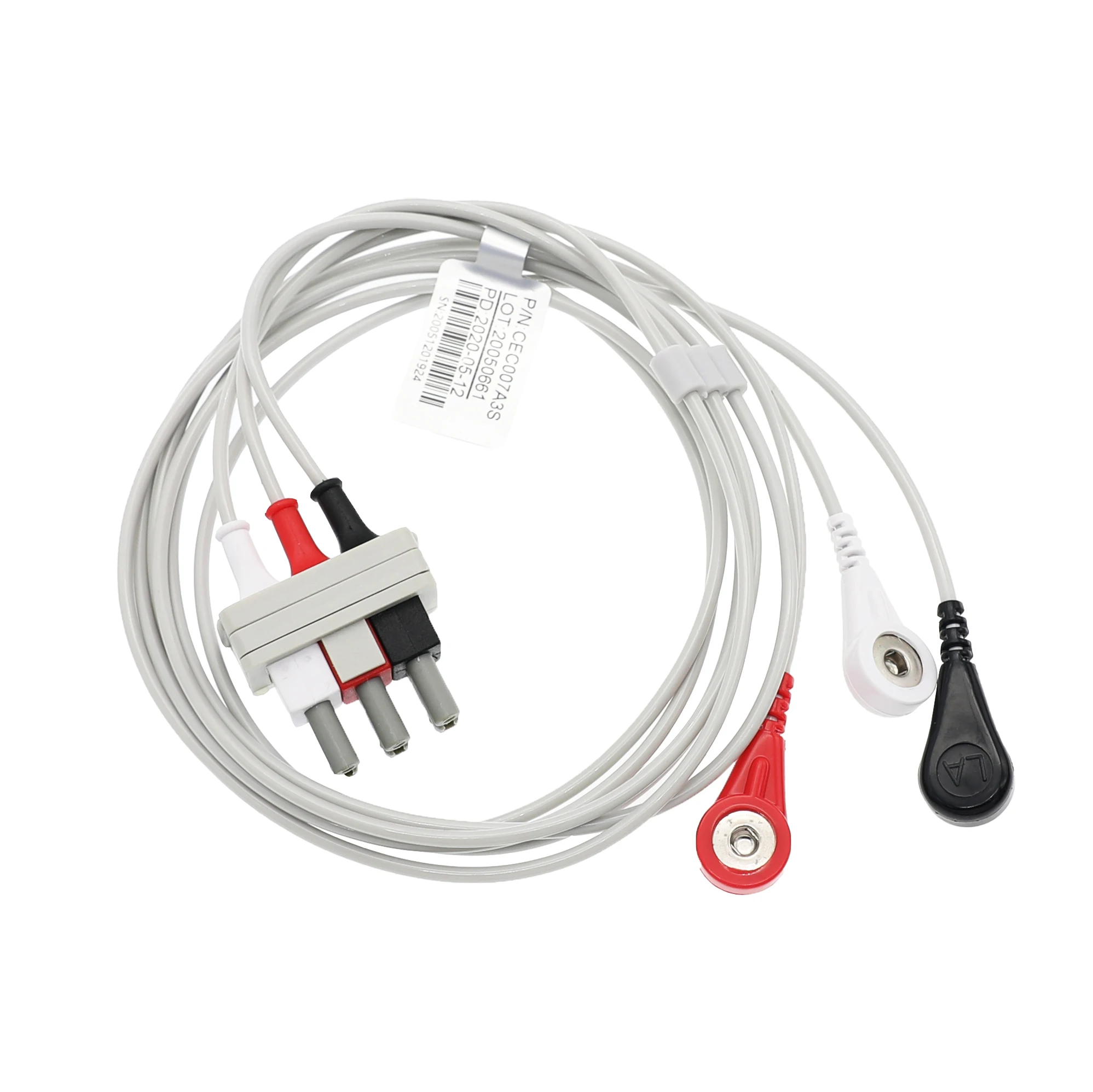 Reliable quality HP ecg cable 3 lead wires , 2pin ,AHA,Snap ,durable in use