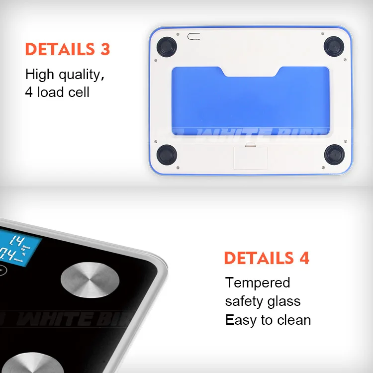 Factory Direct Sale Wifi Body Weight White Electronic Fat Scale smart body fat scale digital bathroom scale