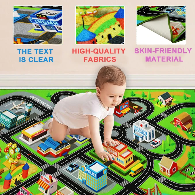 Soft Educational Baby Play Mats And Fences Infant City Road Children Playmats Customized Carpet Play Mat