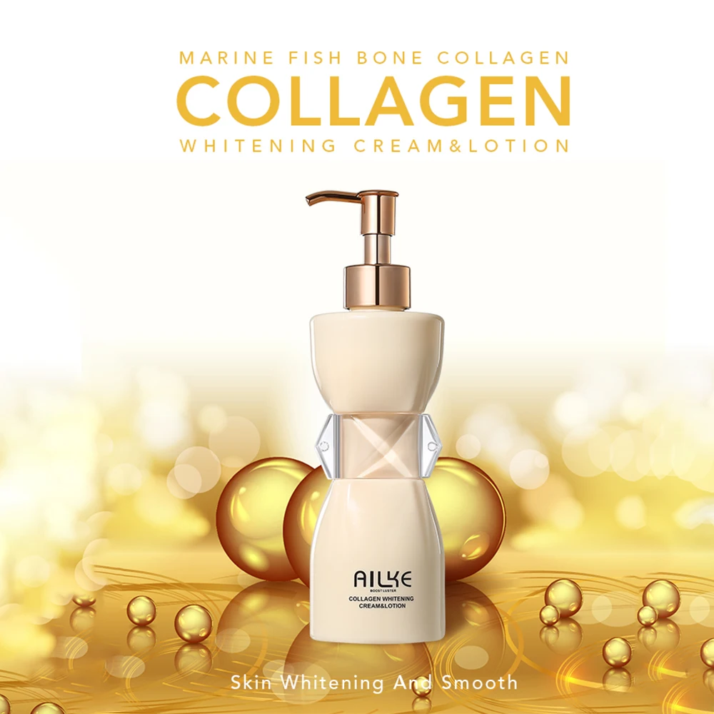 Ailke 300 ml Moisturizing Fish Bone Collagen Skin Whitening Body Lotion