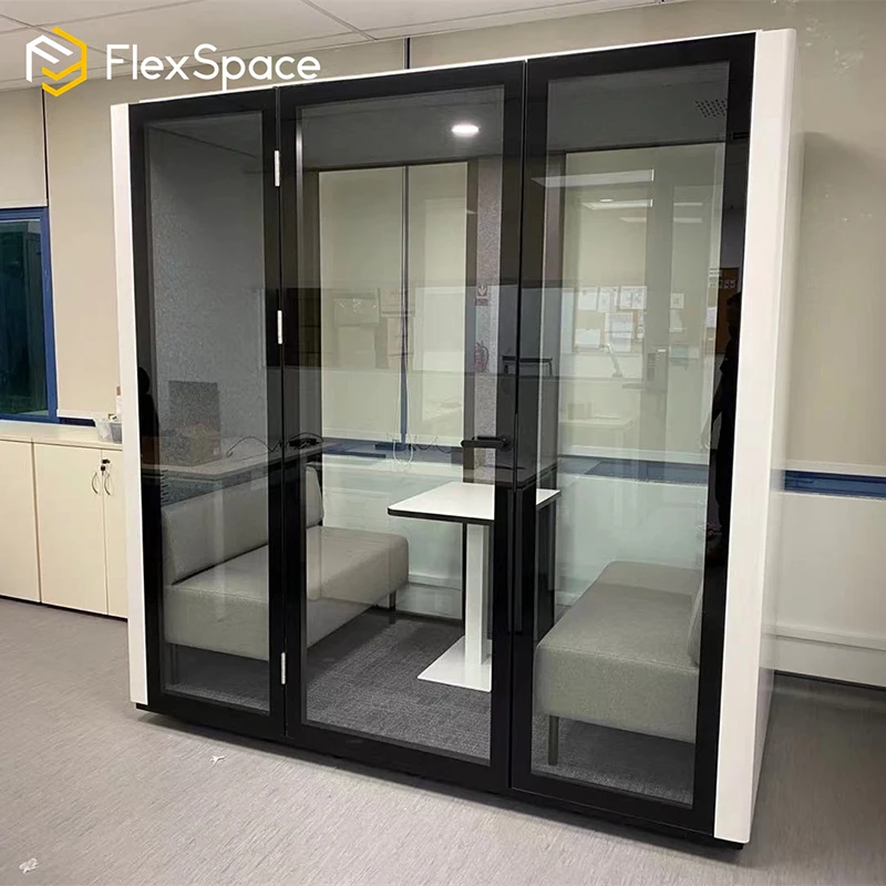 Flexspace 2024 new Modular soundproof booth office pods private 4 seat meeting office booth office phone booth pods