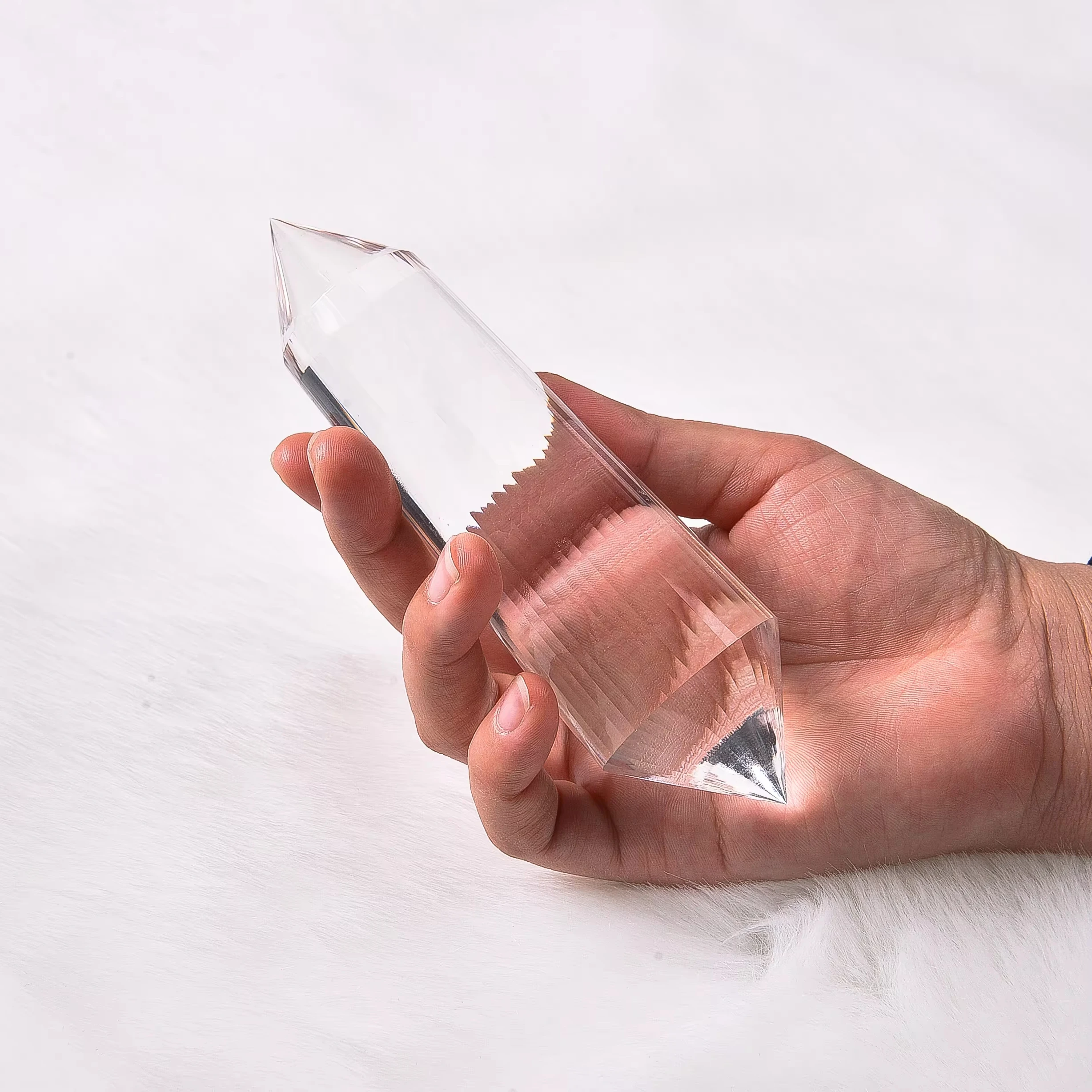 EUDEMON  4 6 8 12 13 16 24 Sided Wholesale High Quality Hand Carved Natural Clear Quartz Crystal Vogel