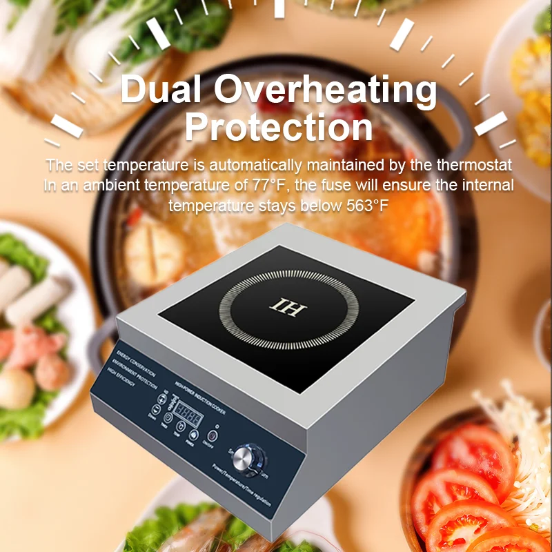 Best Seller 5000W 9 Power Level Push Knob Control Induction Cooktop Built-In Commercial Electric Induction Cooker