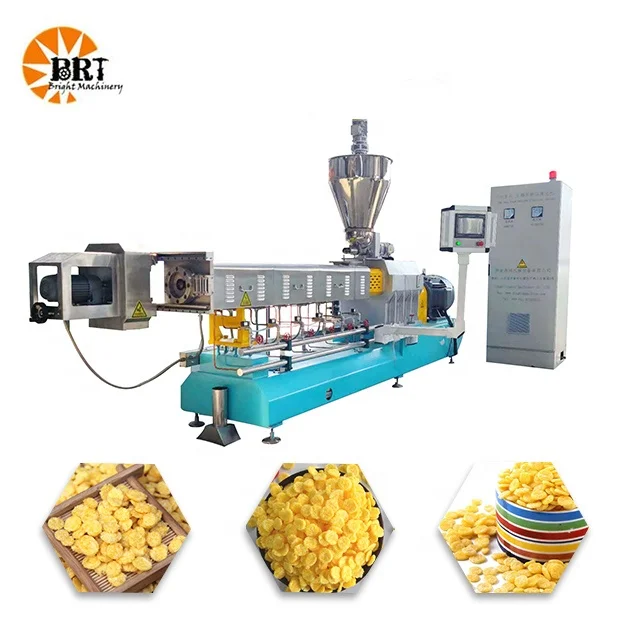 china manufacture breakfast cereal oat cornflakes extruder production line automatic corn flakes cereals processing machinery
