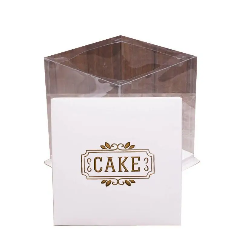 Cube Transparent Wedding Party Decoration Food Clear Pvc Box Baking Heightened Birthday Cake Packaging Plastic Boxes