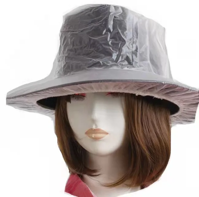 Factory direct sales European and American African hot selling cowboy hat rain cover PVC rain hat top hat rain cover