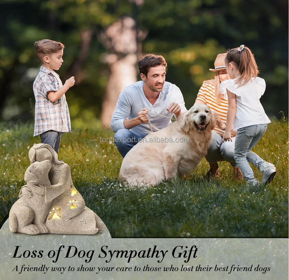 Toni Factory Dog Memorial Gift, Granite Sculpture, Hand-Sculpted Resin Pet Loss Sympathy Gift, Home Decor for Pet Owners