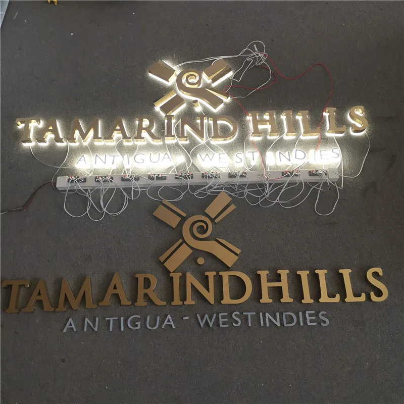 Custom led backlit letters stainless steel letter sign 3d led sign light aluminium channel letter for shop