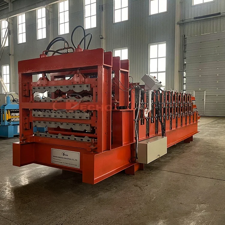 High quality ppgi gi ppgl gl color steel ibr trapezoidal roofing sheet three layer roll forming machine