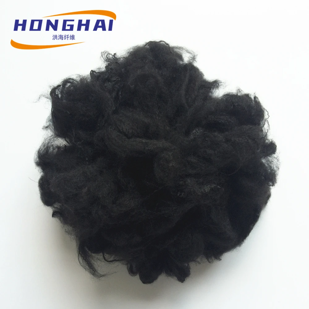 Polyester Fibre Polyester Staple Fiber Low Melt Fiber Black Color 4d X 51mm