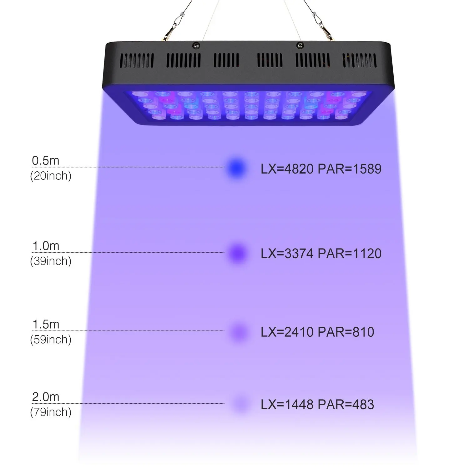 Full Spectrum Dimmable 165w LED Aquarium Light for Saltwater Corals SPS and LPS