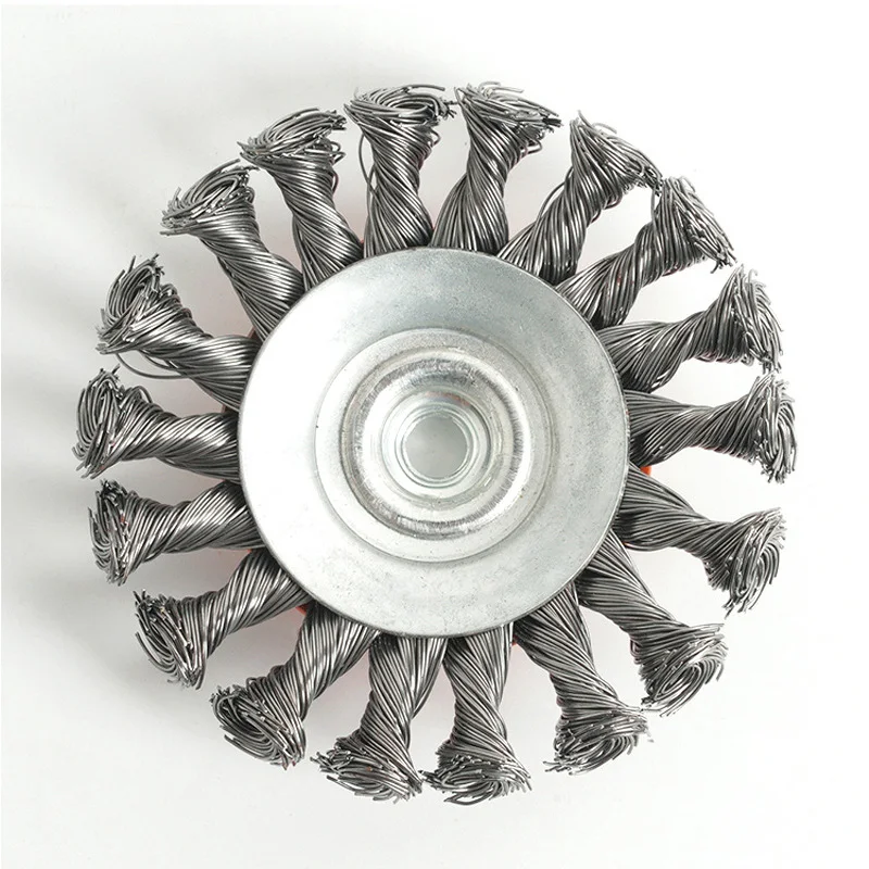 Twisted Steel Wire Wheel M14 M10 Brush Strong Paint Remove Rotary Twist Knot Deburring 100mm 90mm For Angle Grinder