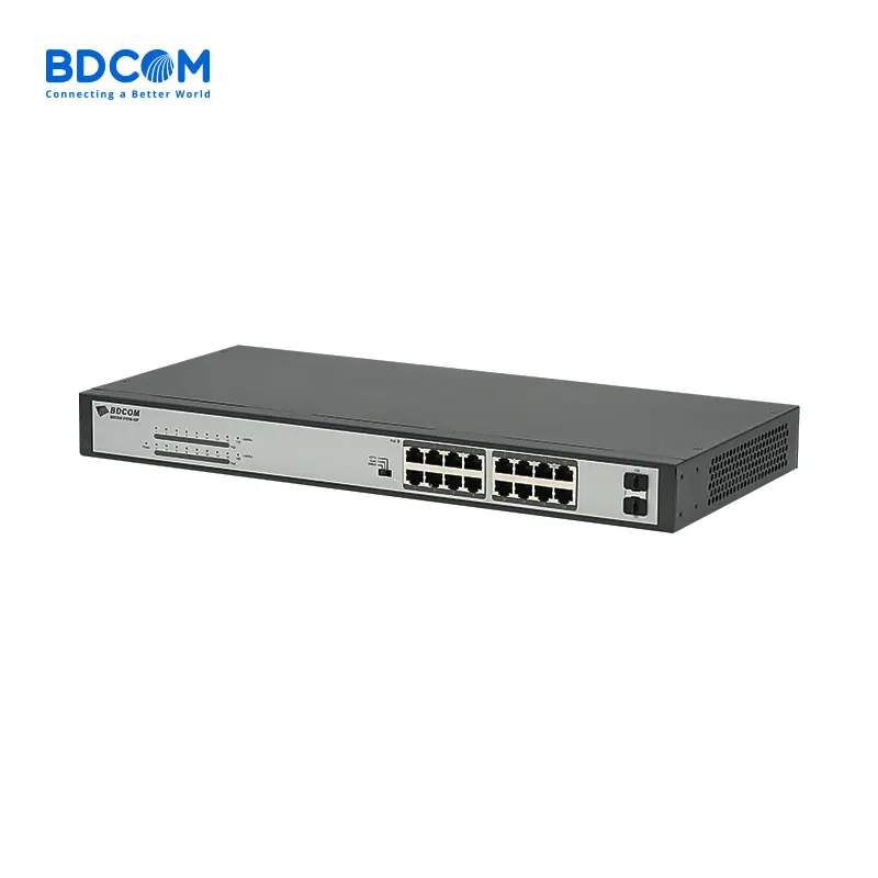 BDCOM S1518-16P 16-портовый гигабитный коммутатор PoE 2-Порт Gigabit