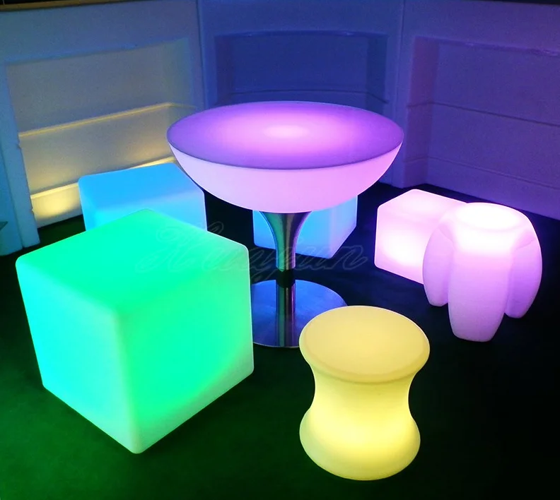 Special Design Plastic Color Change Led Living Room Chair Led Stool Led bar Furniture