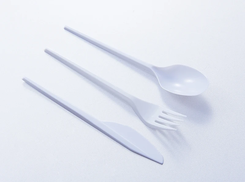White PS disposable plastic kitchenware