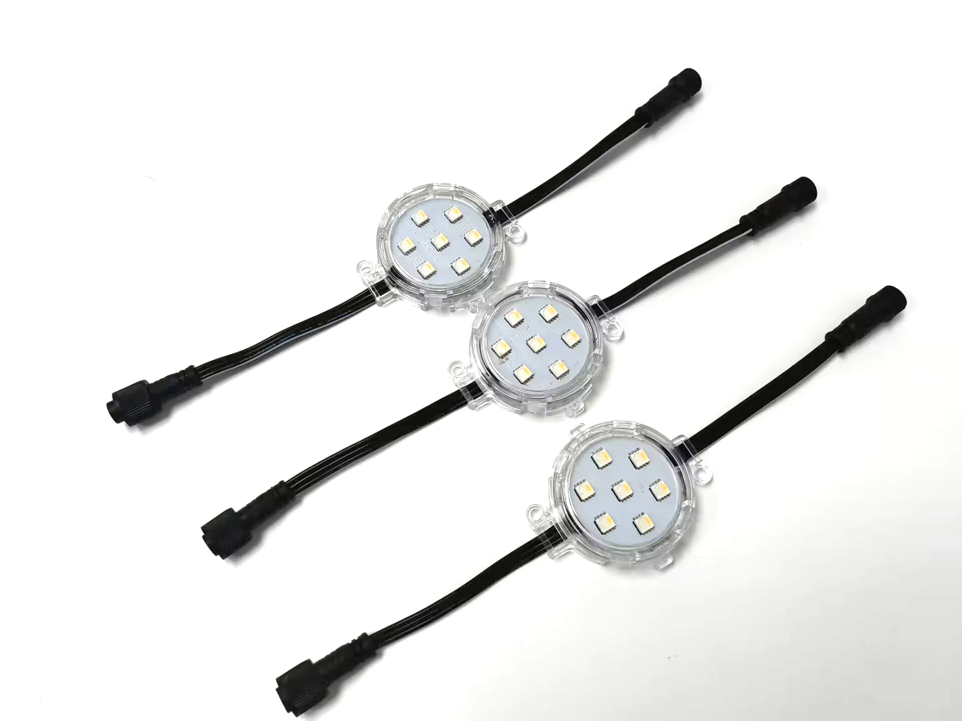 SHIJI DC24V 50mm Permanent Christmas LED Pixel Light 19mm 7pcs SMD 5050 RGB LEDs 1903 2811 IC LED Point Light Source