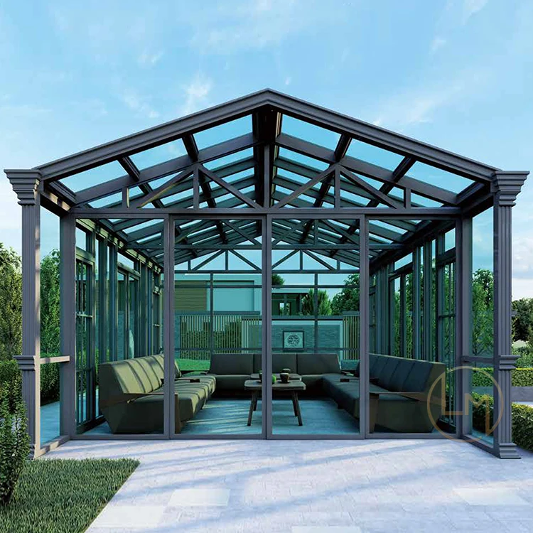 All Year Strong Porch Prefab Free Standing Roof Veranda Sunroom Glass House Sun Room Winter Garden Aluminum
