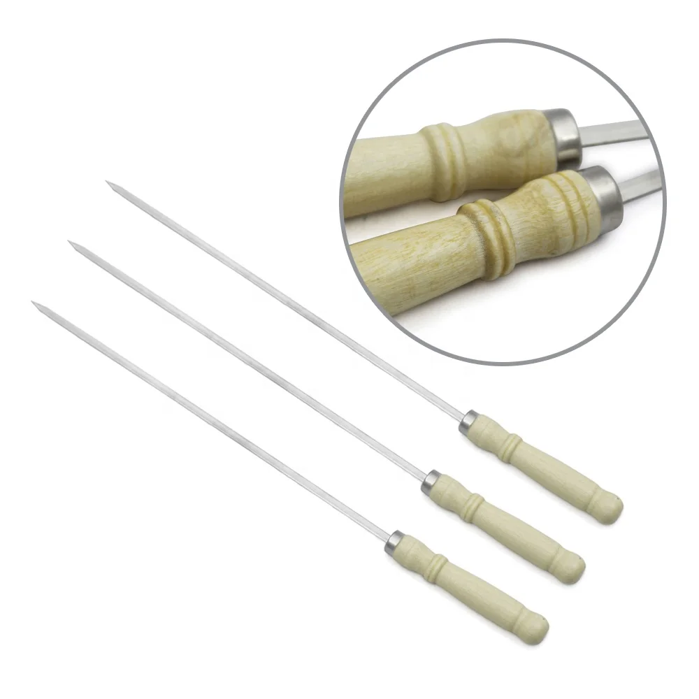 Stainless Steel BBQ Accessories Meat Skewers Traditional Turkish Kebab Skewers for Outdoor Grilling