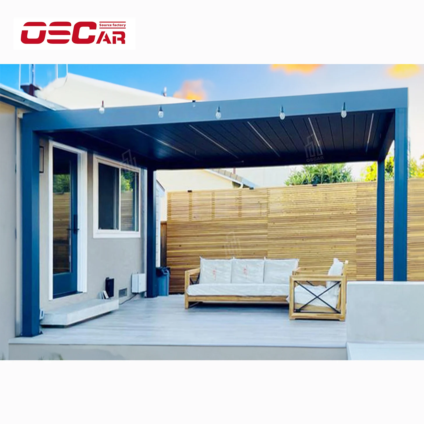 Waterproof Aluminum Pergola Bioclimatic Motorized Louvered Pergola Retractable Roof Garden Gazebo Pergola Aluminum Outdoor